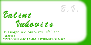 balint vukovits business card